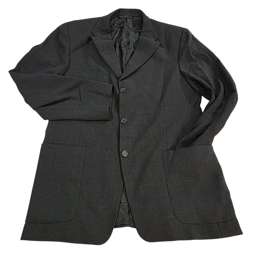 Burberry Relaxed Wool Blazer Charcoal Grey Men's Sport Coat Size 40 Reg 3-Button